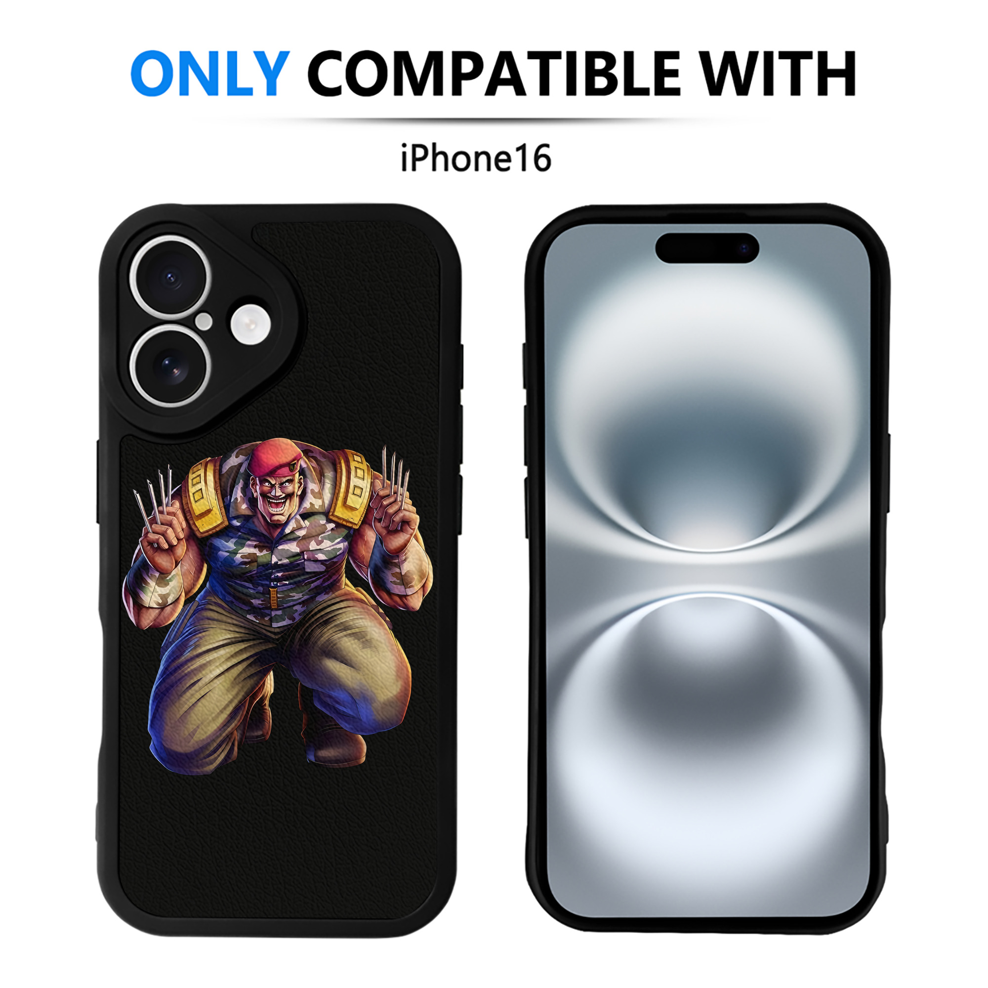 （画像用） 北斗の拳 Fist of the North Star 【iPhone 16シリーズ対応】シリコンスマホケース（レザー調） 材質：シリコン
